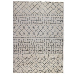 HomeRoots 5' x 8' Gray and Ivory Geometric Shag Area Rug - 5' x 8 ...