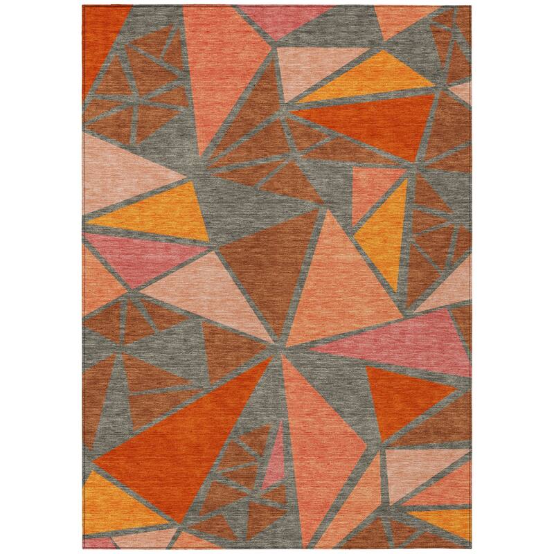 HomeRoots Geometric Transitional Rectangle Outdoor Rug