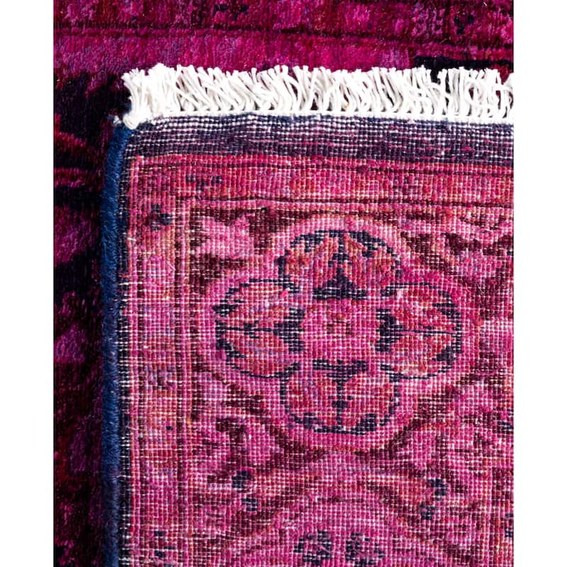 Overdyed One-of-a-Kind Hand-Knotted Area Rug - Pink - 2' 7" x 21' 4"