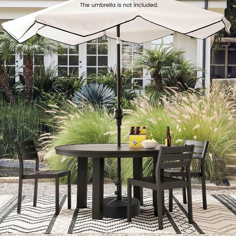 Costway Patio Round Umbrella Base with 2 Adjustable Knobs & 3 Adapters - See Details