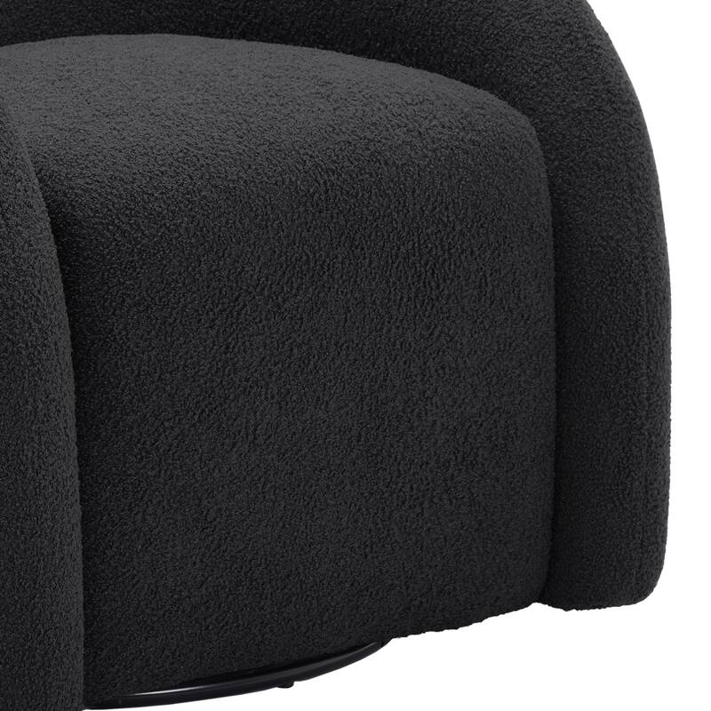 Upholstered Boucle Swivel Accent Chair