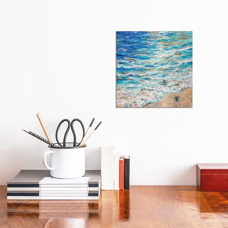 iCanvas "Sea Turtles Scurry" by Linda Olsen Canvas Print - 12x12x0.75