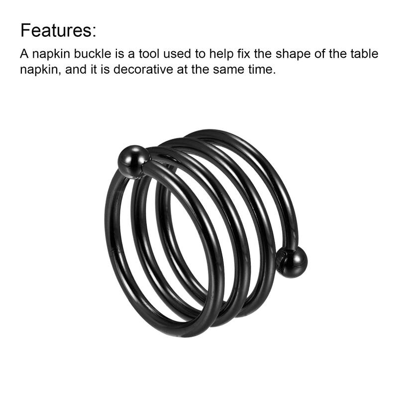 Napkin Rings, 6pcs 38mm Inner Diameter Metal Napkin Buckles, Black