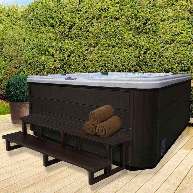 7-Person 56-Jet Premium Acrylic Bench Hot Tub with Bluetooth System