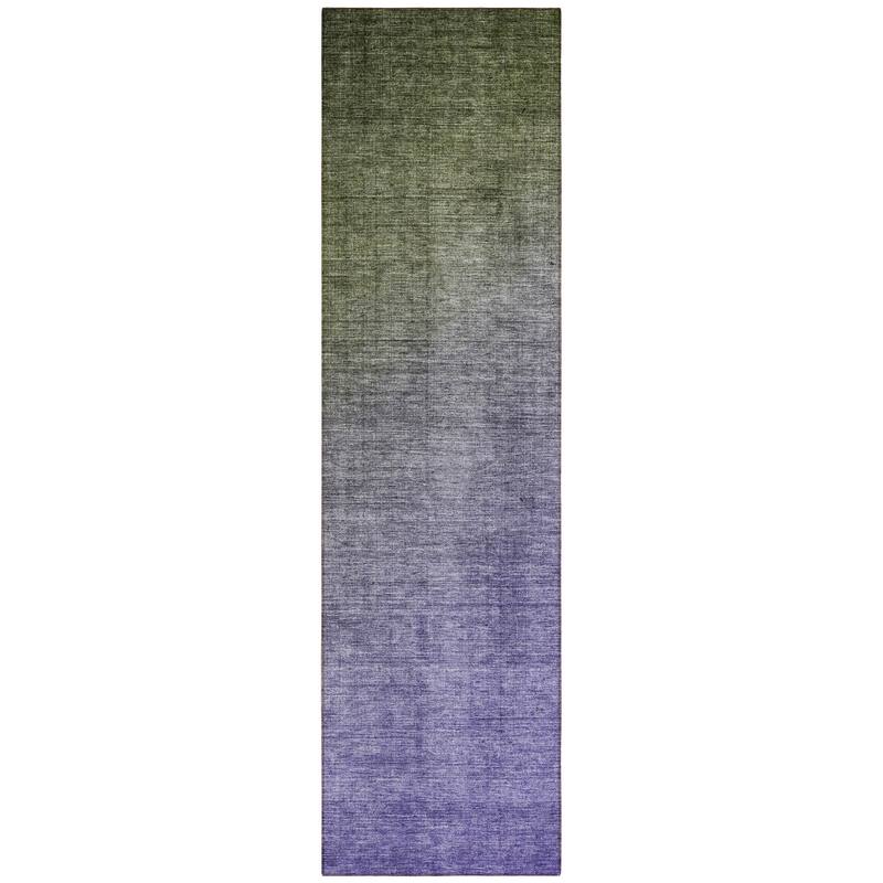 Machine Washable Indoor/ Outdoor Modern Ombre Chantille Rug