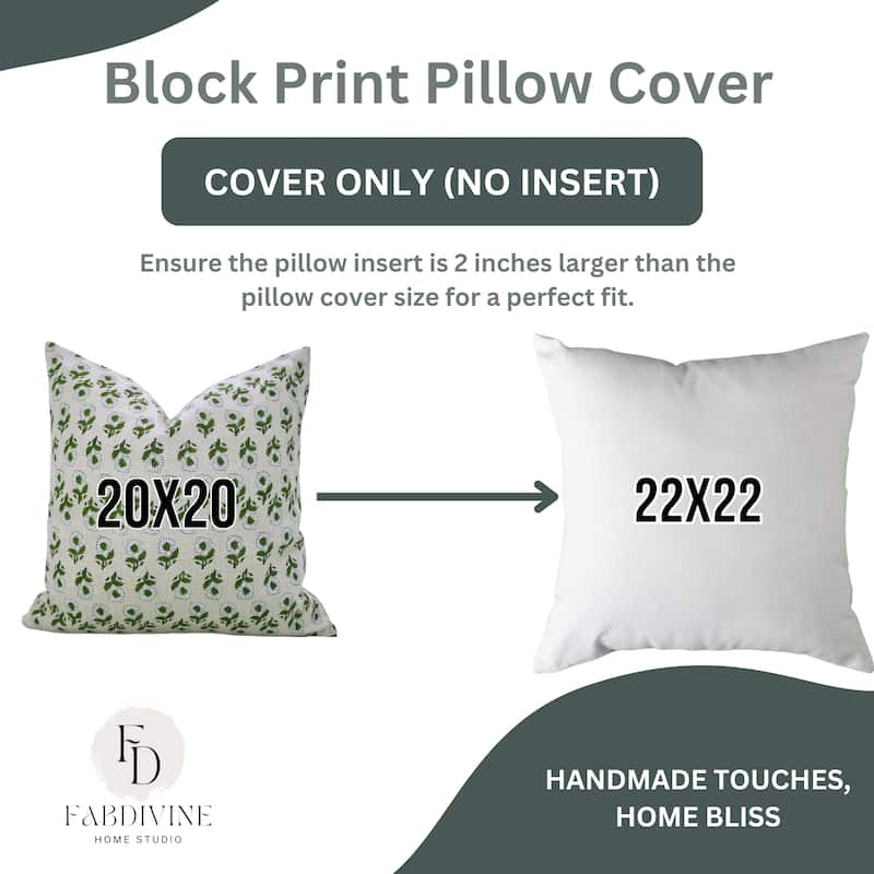 Fabdivine Soft Pure Linen Boho Floral Handmade White Cushion Cover 12x20 Inch Rustic Farmhouse Bed or Couch Décor, Ashok
