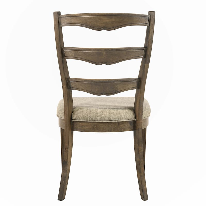 Beige and Weathered Oak Side Chair(Set of 2)