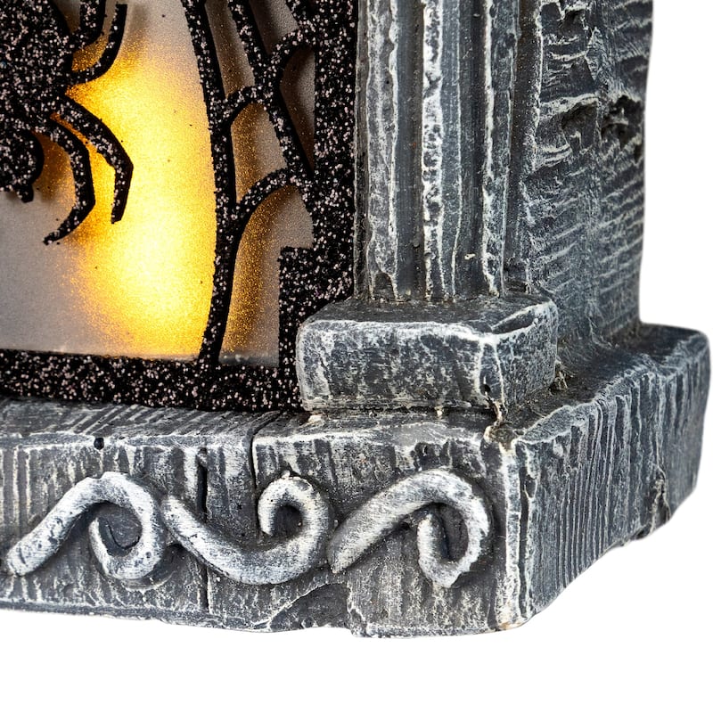 Lighted Flickering Beware Gravestone Halloween Decoration - 13.5" - LED Orange Light