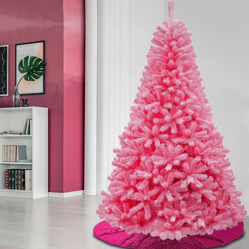 National Tree Company 7.5 ft. Color Pop Tree, Pink - 7.5 Foot
