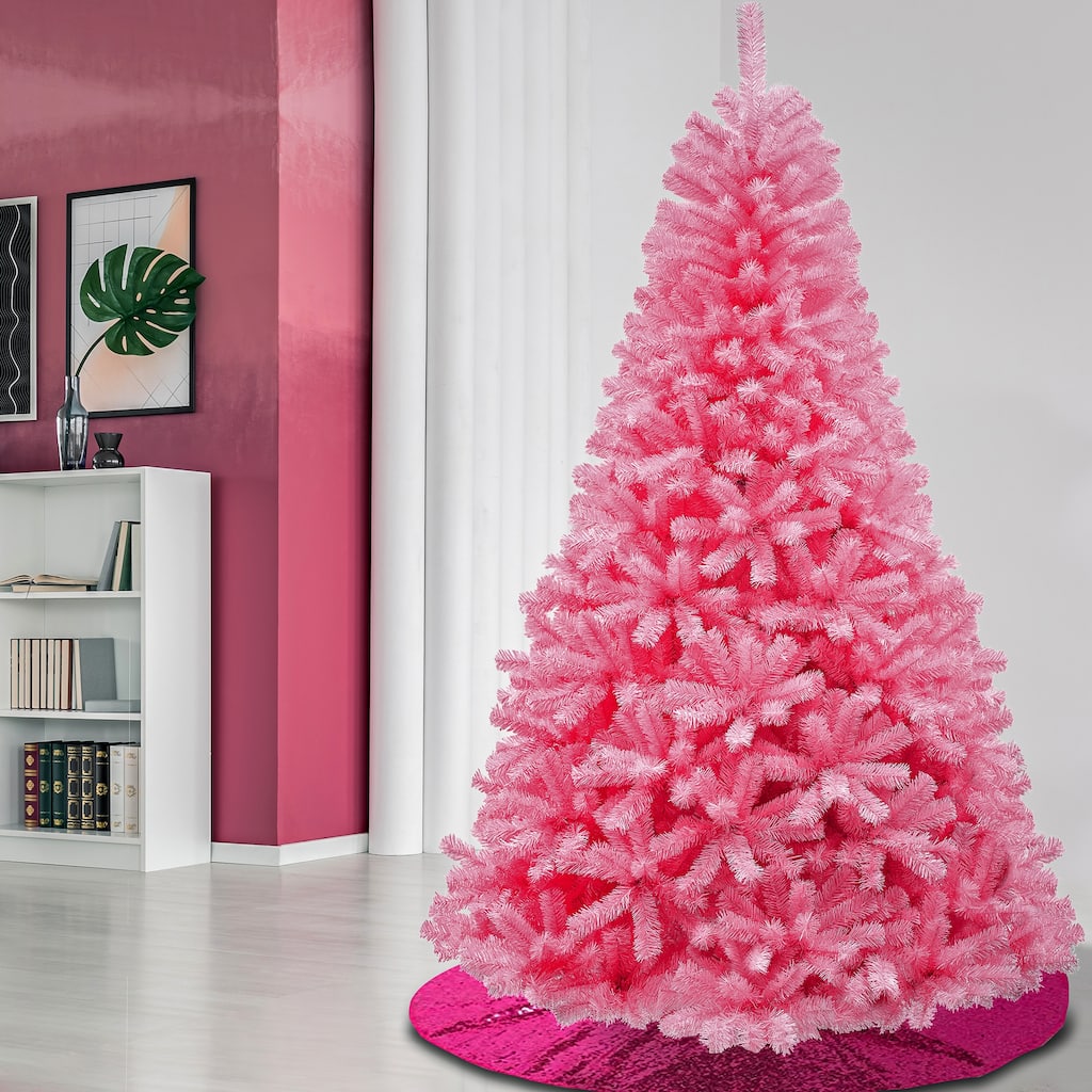 National Tree Company 7.5 ft. Color Pop Tree, Pink - 7.5 Foot
