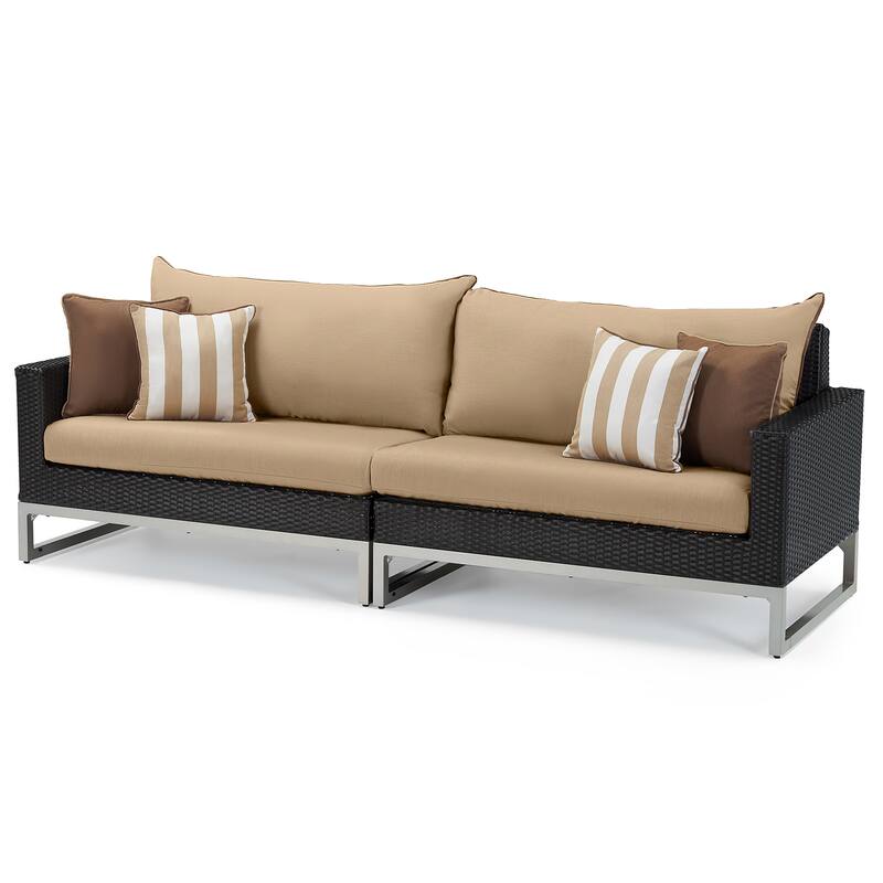Milo Espresso 8 Piece Sunbrella Outdoor Patio Motion Seating Set