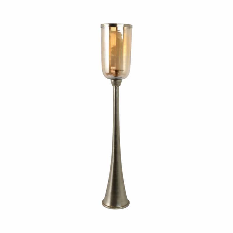Modern Metal and Glass Floor Candle Stand for Pillar Candles