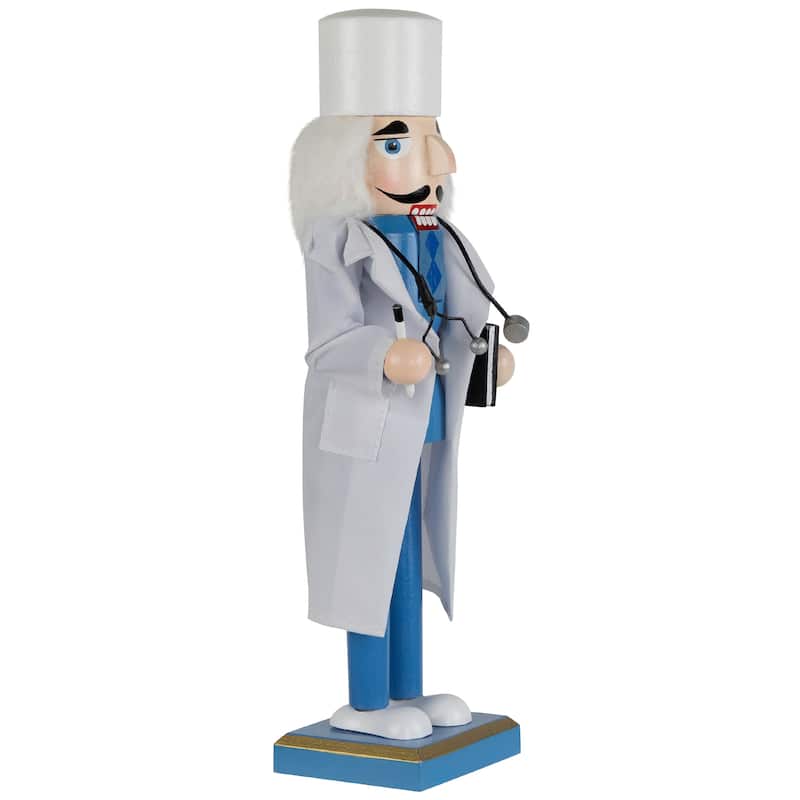 Doctor with Stethoscope Wooden Christmas Nutcracker - 14"