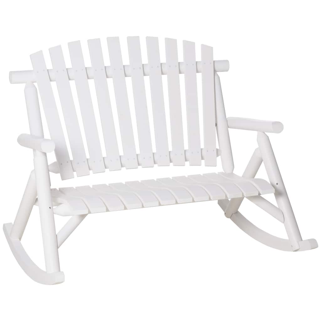 Outsunny Outdoor Wooden Rocking Chair (Excluding the table)