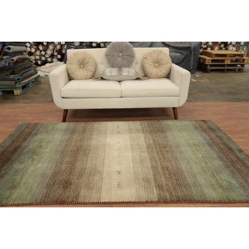 Hand Knotted Oriental 100% Wool Carpet Tribal Animal Pictorial Multi-Colored Gabbeh Area Rug - 7' 11'' X 4' 6''