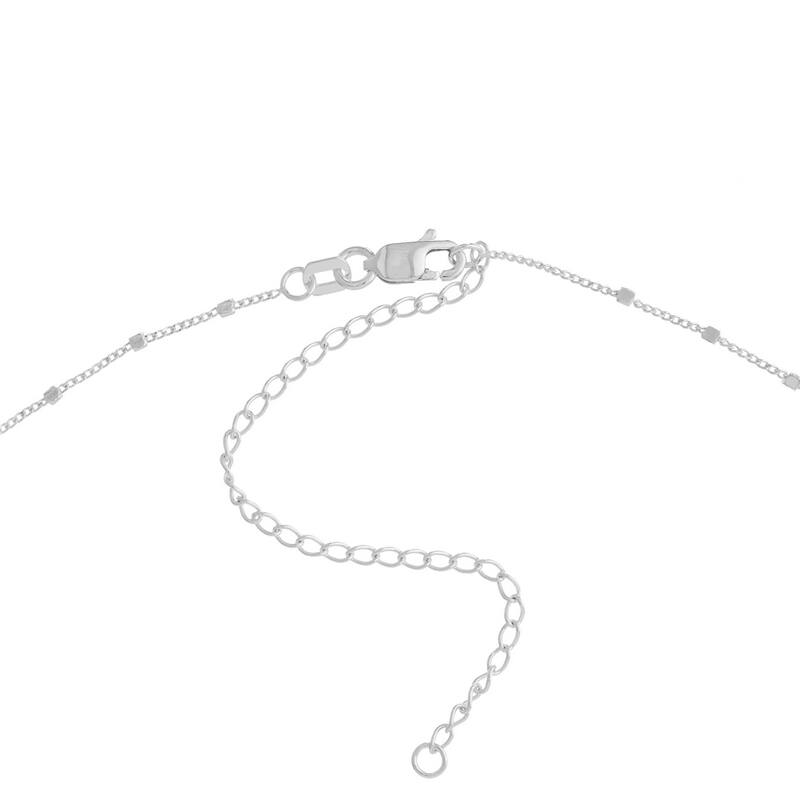 Curata 14k White or Yellow Gold Square 1.35mm Beads Saturn Choker Necklace