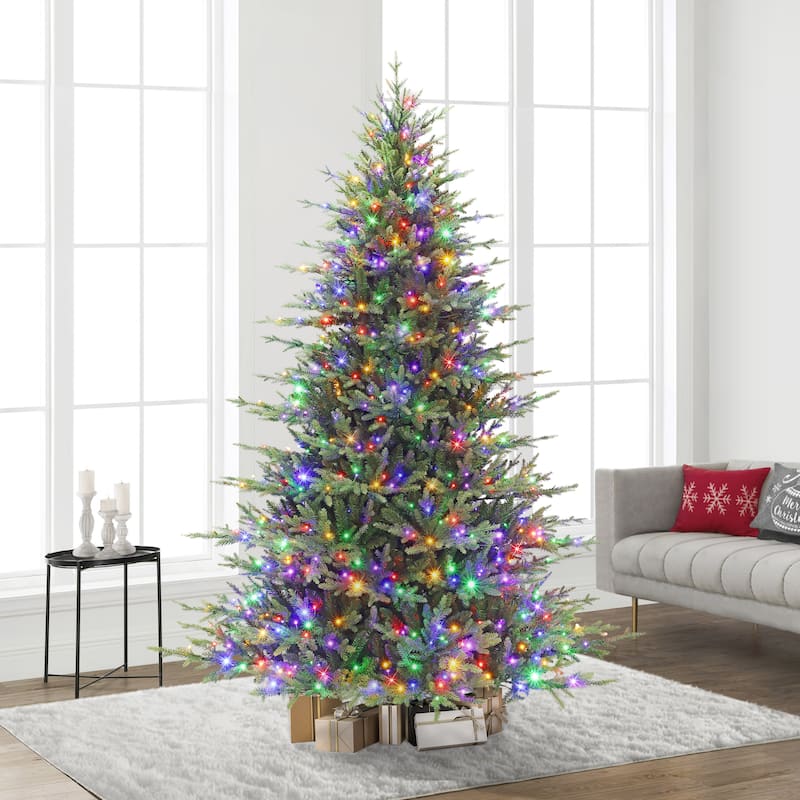 Puleo International 7.5 ft. Pre-Lit Dorchester Fir Artificial Christmas Tree