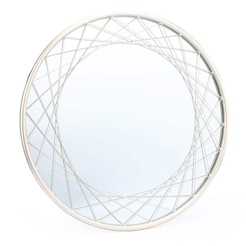 Metal Frame Round Accent Wall Mirror Silver - 24"x24"