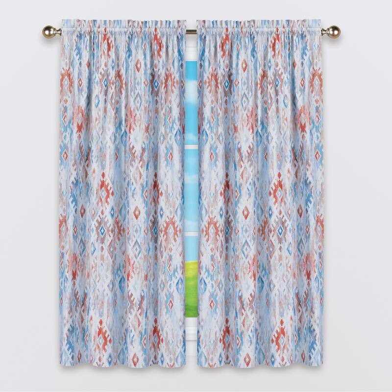 Modern Southwest Blackout Curtain Panel with Rod Pocket Top - 63" Panel - 63 Inches