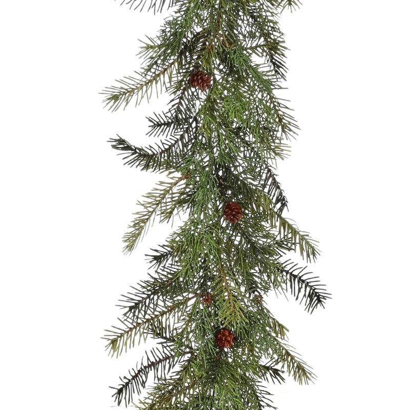 72" Plastic Pine With Mini Cones Garland - Green