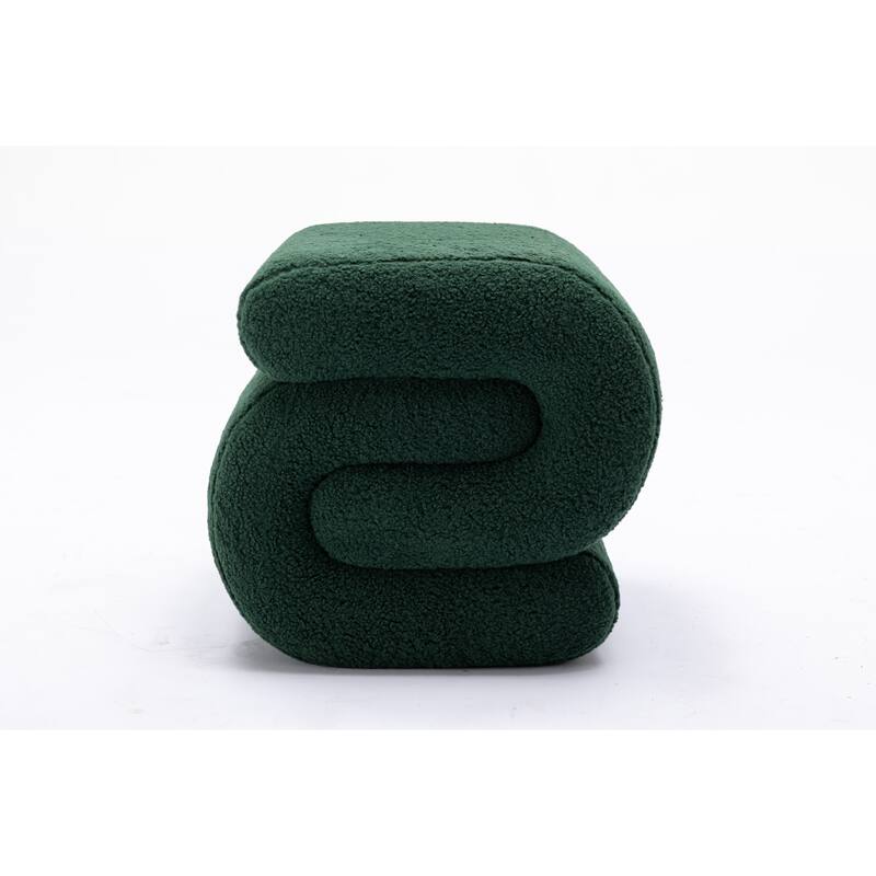 Sshape Velvet Fabric Ottoman Makeup Stool Footstool,