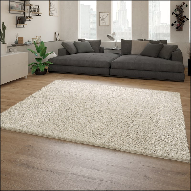 Plain Shag Rug For Living Room or Bedroom in pastell colors