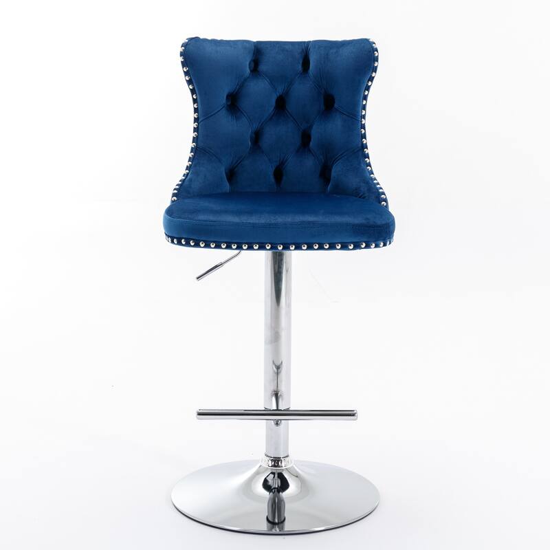 Counter Height Swivel Barstools Adjustable Upholstered Bar Chairs Set of 2