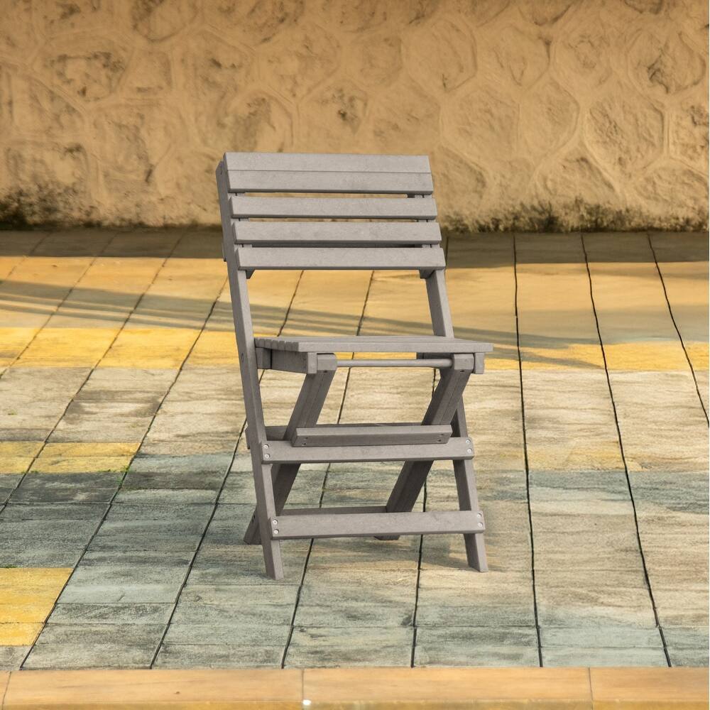 Coastal Bay Fully Assembled All-Weather Recycled HDPE Outdoor Folding Bistro Chair