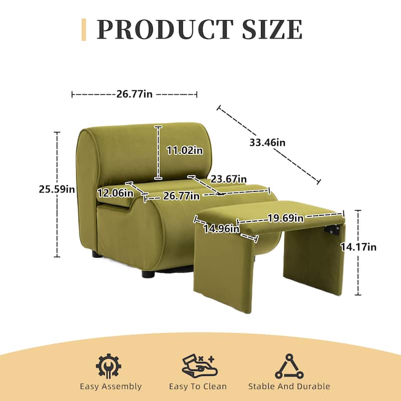 Upholstered Tufted Living Room Chair Textured velvet Fabric Accent Chair with Metal Stand