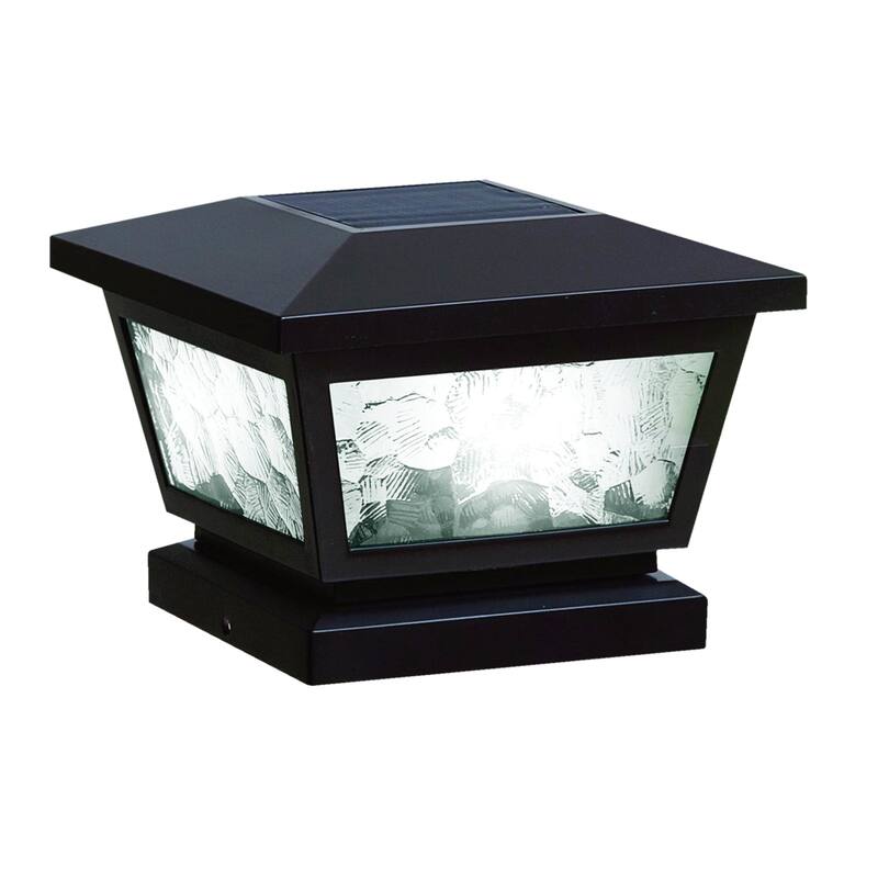 Classy Caps Black Fairmont Solar Post Caps (Set of 2)