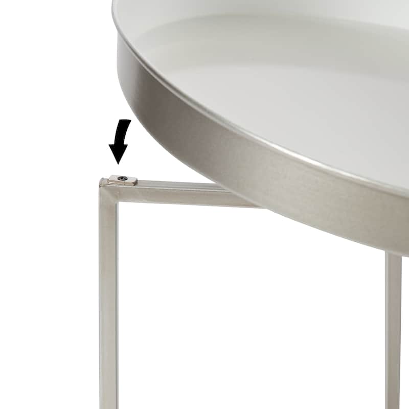 Kate and Laurel Celia Round Metal Side Table - 18.25x18.25x22