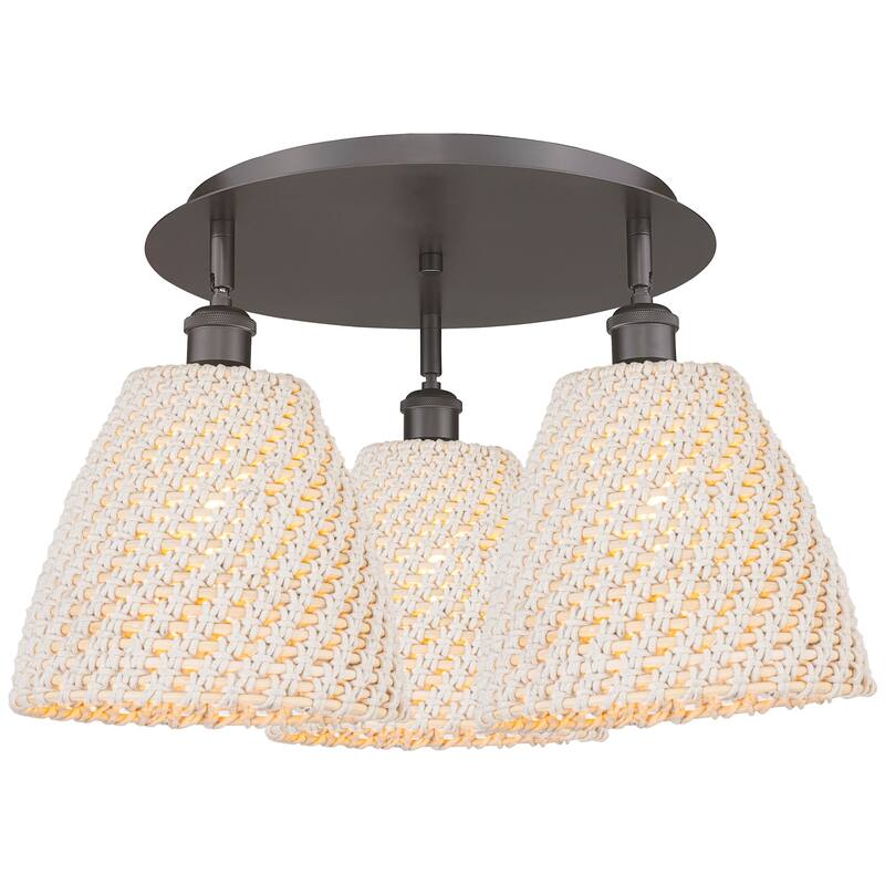 Innovations Lighting 516-3C-14-21 Bristol Natural Semi-Flush Bristol - Oil Rubbed Bronze / Natural