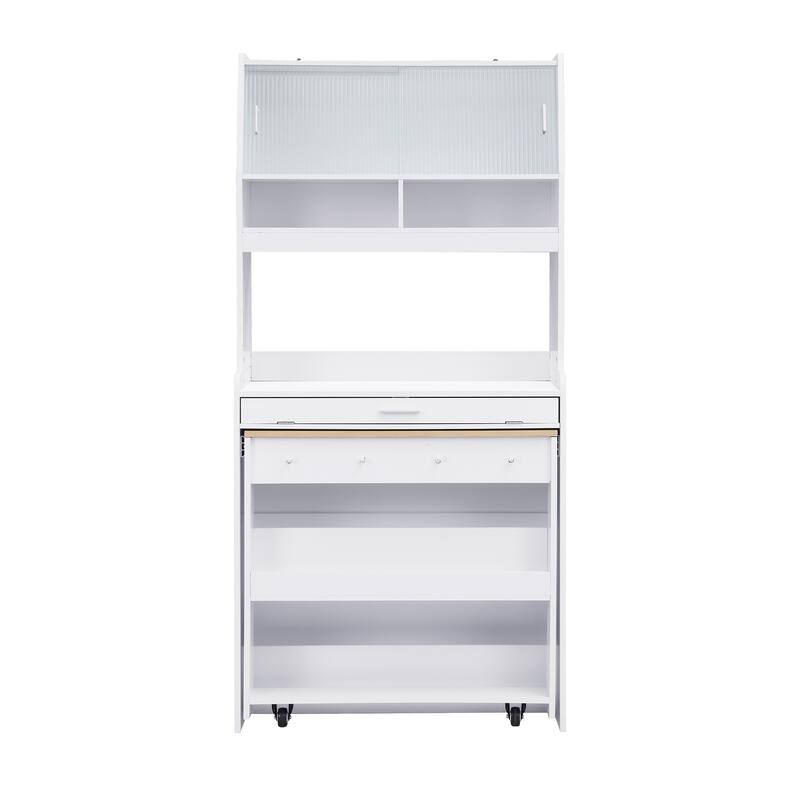 Roomfitters 69" Kitchen Pantry Organizers and Storage Kitchen Cabinet with Extendable Dining Table and Coffee Bar