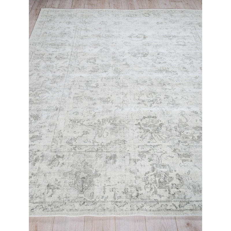EXQUISITE RUGS Dorchester Hand-loomed Wool/Bamboo Silk Ivory/Silver Area Rug.