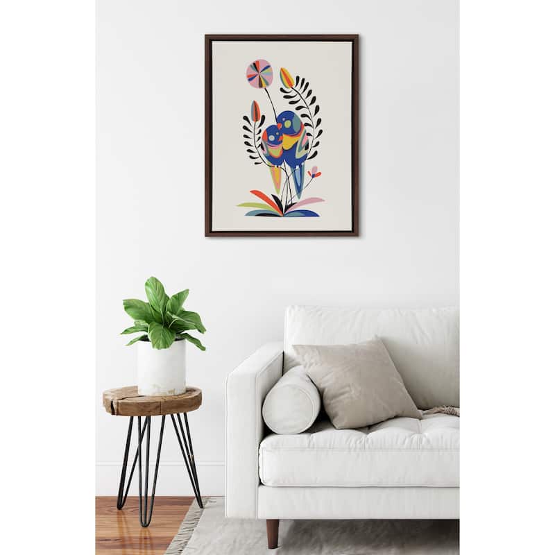 Kate and Laurel Sylvie Rainbow Lorikeet Framed Canvas by Rachel Lee