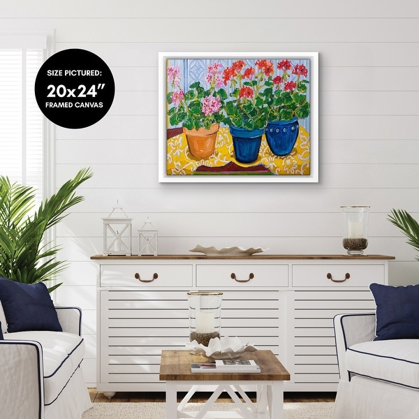 Americanflat - Flowers In Pots by Mandy Buchanan Floating Canvas
