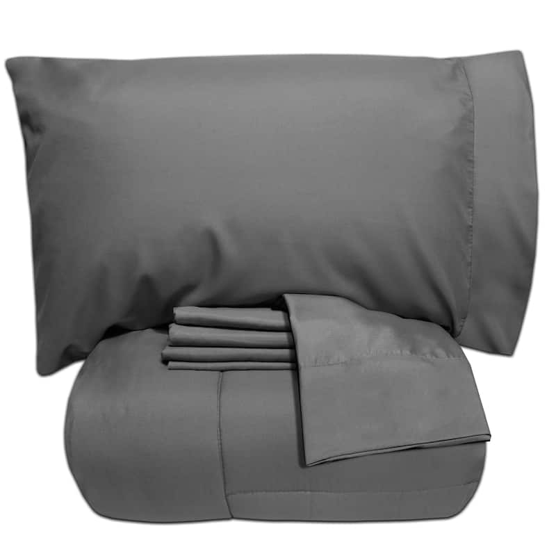 Sweet Home Collection Luxury Solid Bed-In-a-Bag with Sheet Set