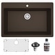 preview thumbnail 49 of 62, Karran QT-812 Top Mount 33 in. Large Single Bowl Quartz Kitchen Sink Kit