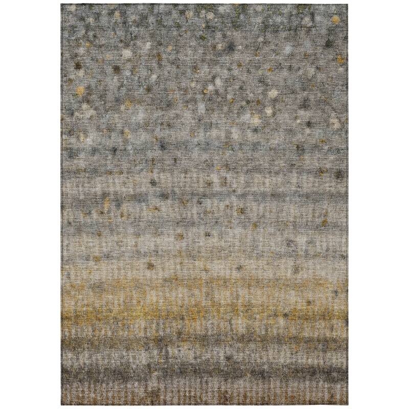 Machine Washable Indoor/ Outdoor Ombre Stripes Chantille Rug