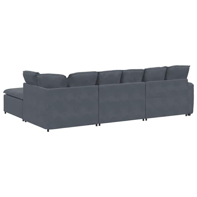 vidaXL Modular Sofa Dark Grey Velvet (100% polyester), Metal Oversized - 80.7 x 122.8 x 25.2 in