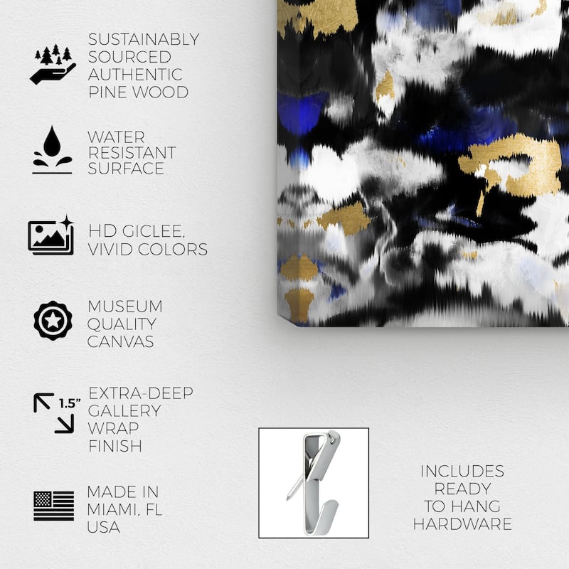 Wynwood Studio Canvas Abstract Bonboni Black and Metallic Gold Modern & Contemporary Wall Art Canvas Print