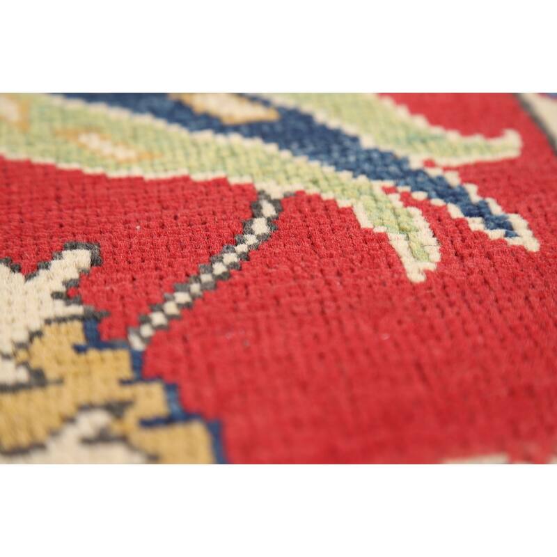 Floral Red Kazak Oriental Foyer Rug Handmade Wool Carpet - 2'0" x 3'0"