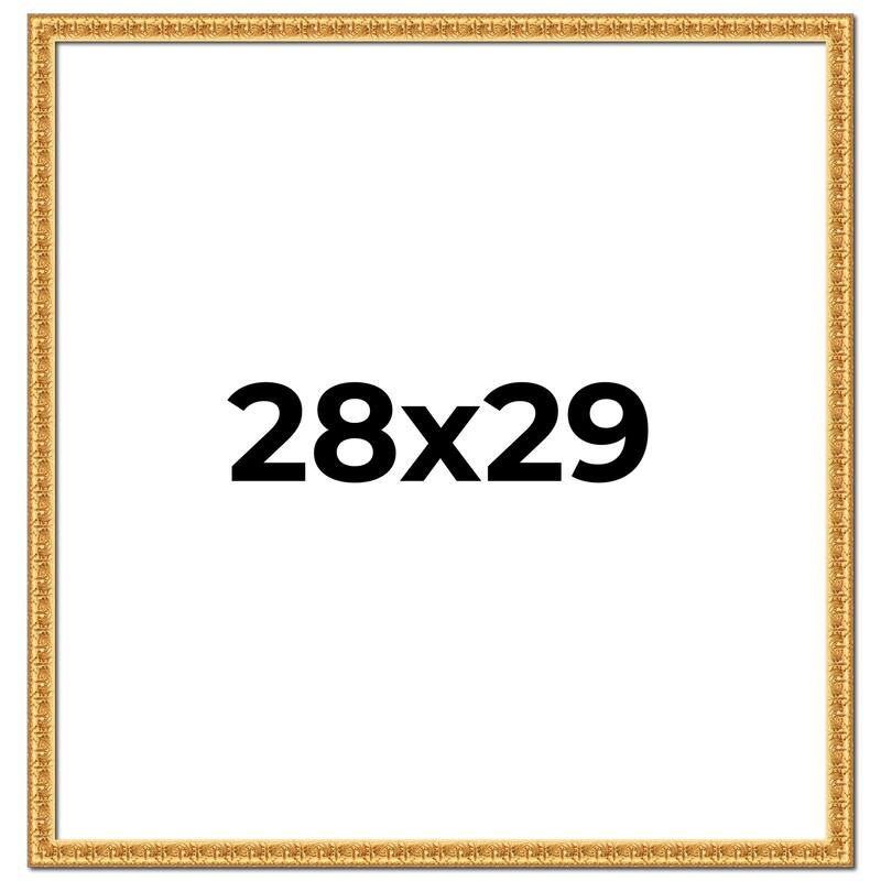 28x29 Frame Gold Real Wood Picture Frame Width 1 inches | Interior