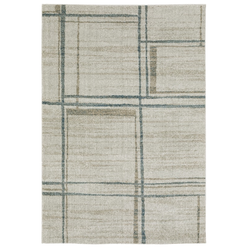 Style Haven Archer Distressed Geometric Grey/ Teal Indoor Area Rug