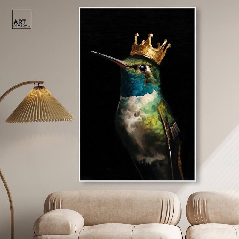 Crowned Azure Bird I Canvas by Art Remedy