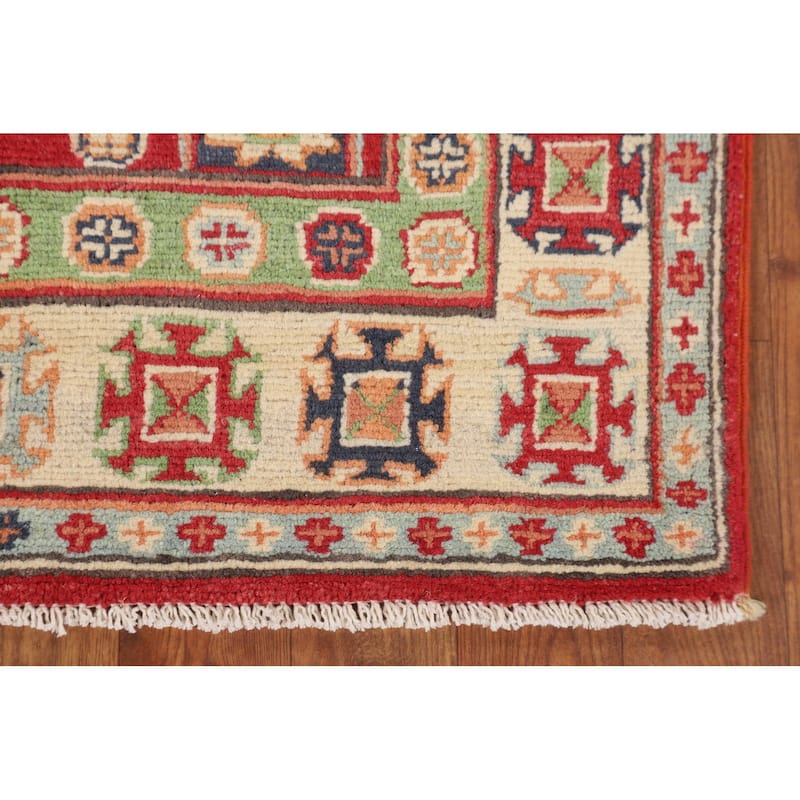 Kazak Oriental Accent Rug Handmade Foyer Wool Carpet - 2'8" x 4'1"
