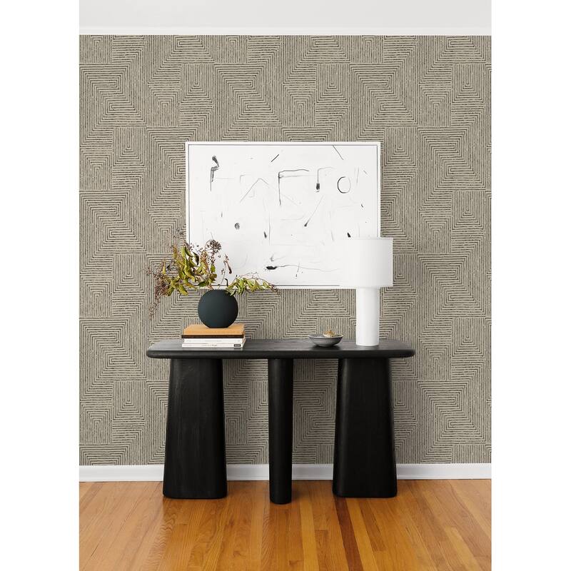 A-Street Prints Mortenson Taupe Geometric Wallpaper