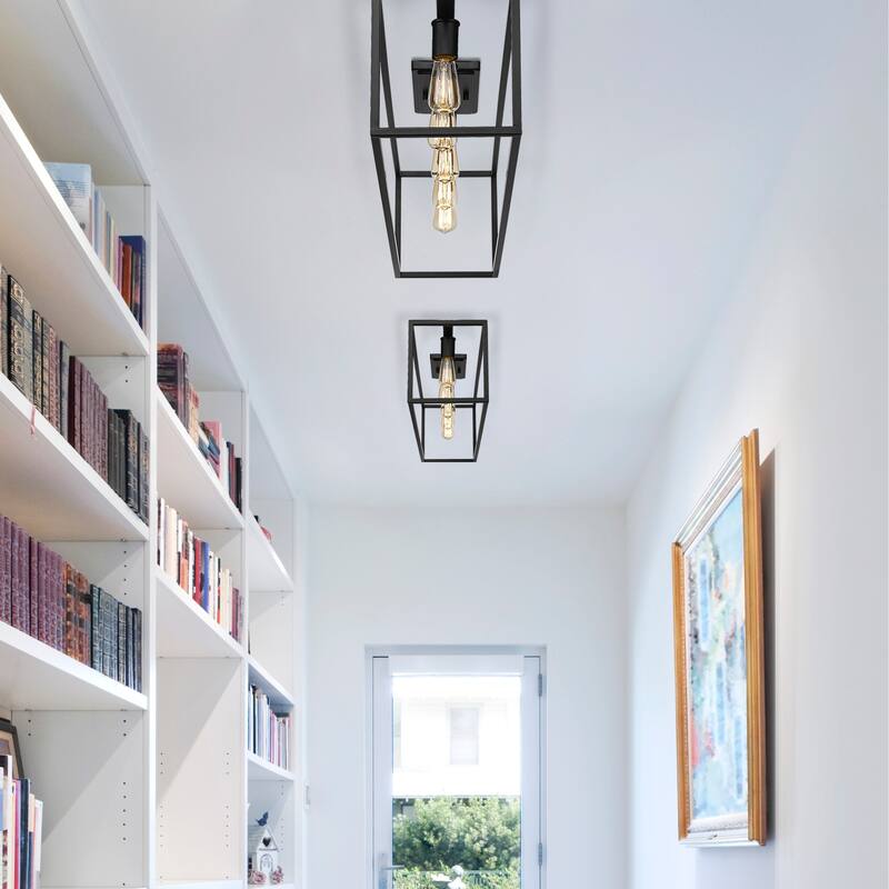 Golden Lighting Wesson 5-light Flush Mount in Matte Black - Matte Black