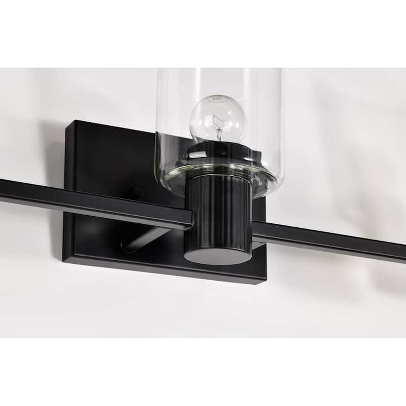 Clarksville 3 Light Vanity Matte Black with Clear Glass