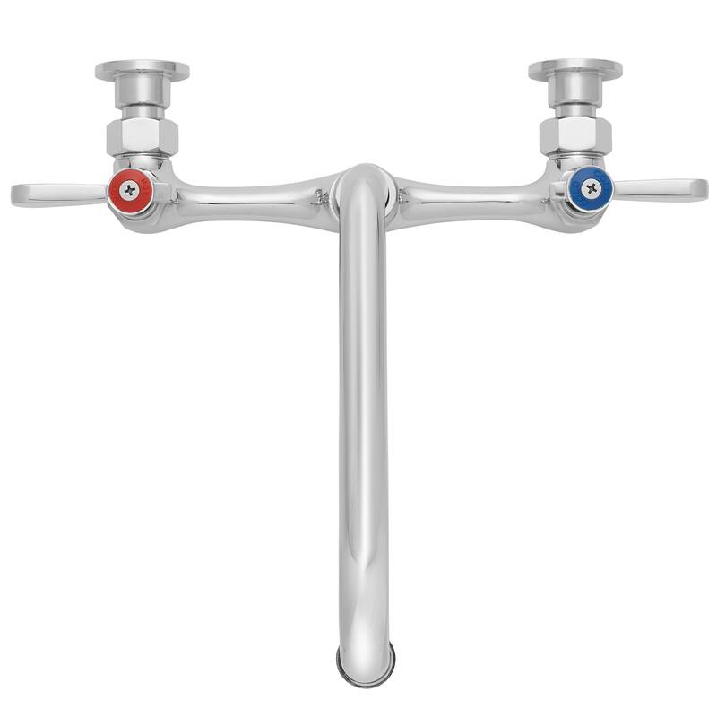 Commercial Wall Mount Sink Faucets 8in Center w Swivel Spouts NSF